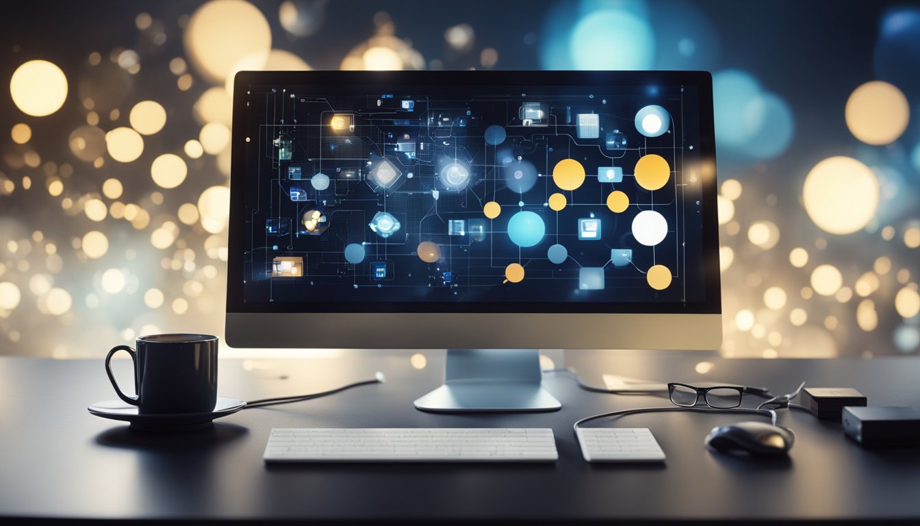 A computer generating various types of content with AI technology