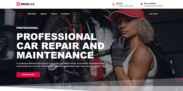 Tech Car Website Design